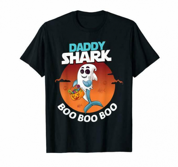 Daddy Shark Boo Boo Boo Funny Family Shark Halloween T-Shirt