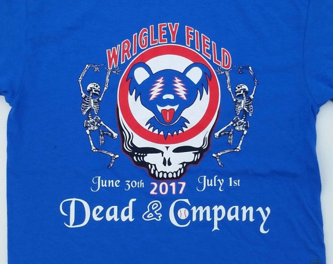 Dead and Company 2017 Wrigley Field Concert T Shirt Grateful Dead Chicago Cubs