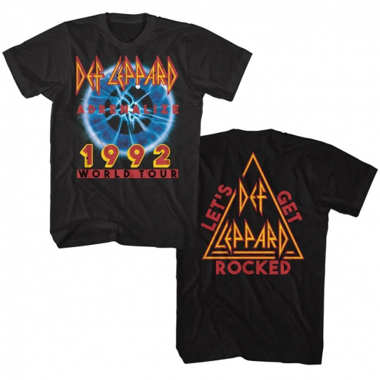 Def Leppard Adrenalize World Tour 1992 Men's T Shirt Get Rocked Band Album Merch