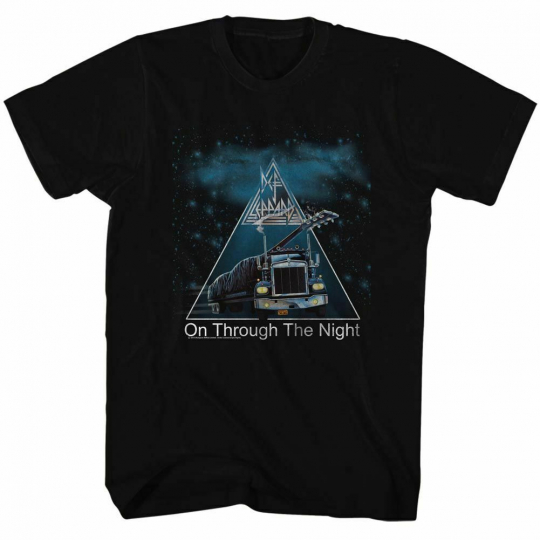 Def Leppard On Through The Night Black Adult T-Shirt
