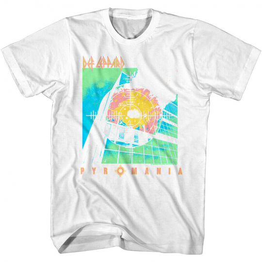 Def Leppard Pyromania Faded Men's T Shirt Album Cover Rock Band Concert Merch