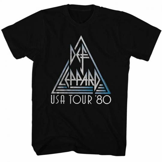 Def Leppard USA Black Adult T-Shirt