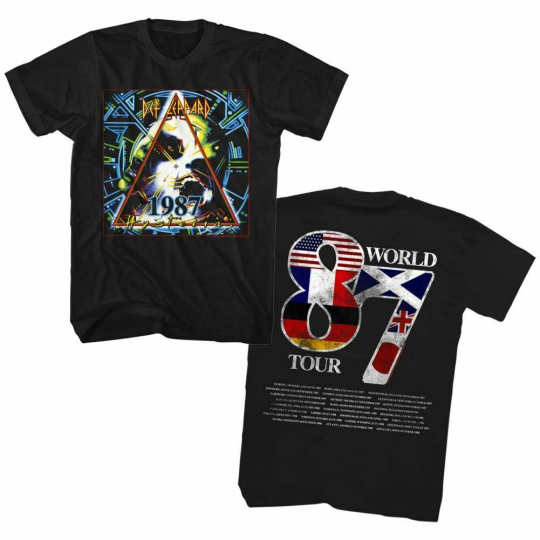 Def Leppard World Tour Black Adult T-Shirt