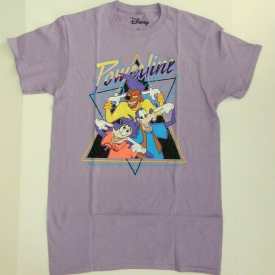 Disney A Goofy Movie Powerline Retro Trio Vintage Light Purple Tee Shirt New