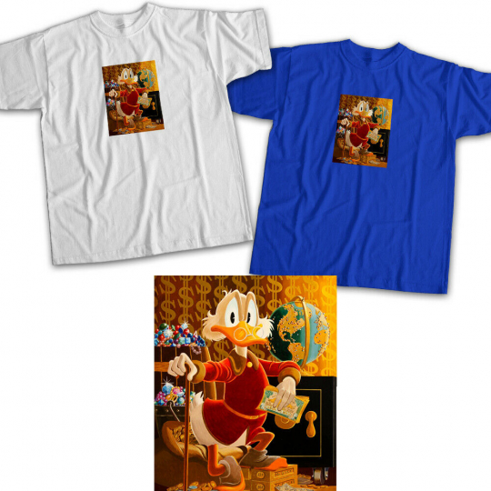 Disney DuckTales Uncle Scrooge McDuck Rich Duck Portrait Cool Unisex Tee T-Shirt