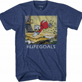 Disney Ducktales Scrooge Goals McDuck Adult Tee Graphic T-Shirt for Men Tshirt