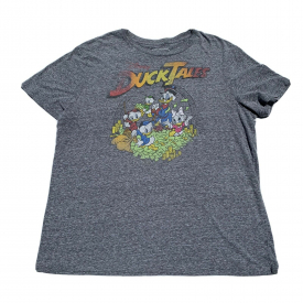 Disney Ducktales Sz L T-Shirt Short Sleeve Heathered Grey EUC
