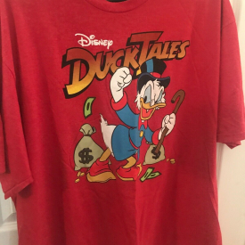 Disney’s Ducktales Uncle Scrooge Money Bags Shirt (2XL Red)