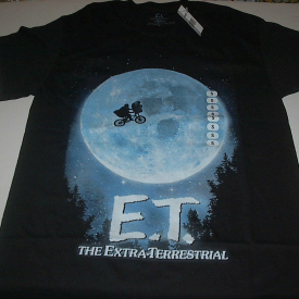 E.T. THE EXTRA-TERRESTRIAL MENS BLACK T-SHIRT SIZE SMALL NEW