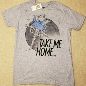 E.T. The Extra Terrestrial Take Me Home Grey Men’s T-Shirt Small NWT Phone