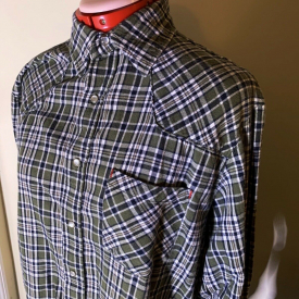Element Large Long Sleeve Button Front Shirt – Plaid – Grey – Pearl Snaps
