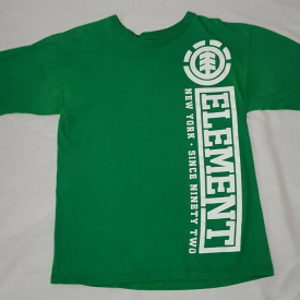 Element New York Since Ninety Two Green T-Shirt Men’s Large Skateboarding Shirt