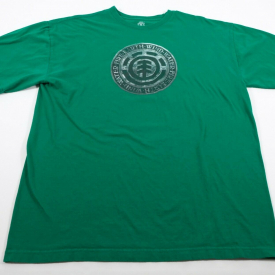 Element Skateboard Mens Green Logo Graphic T-Shirt Sz XL