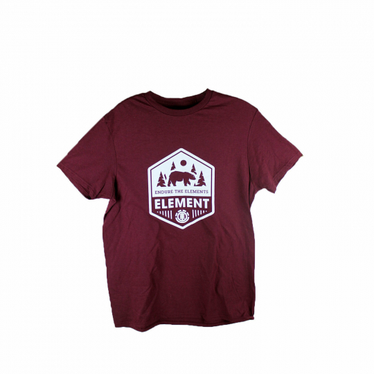 Element Skateboard T-Shirt Mammoth Short Sleeve Burgundy