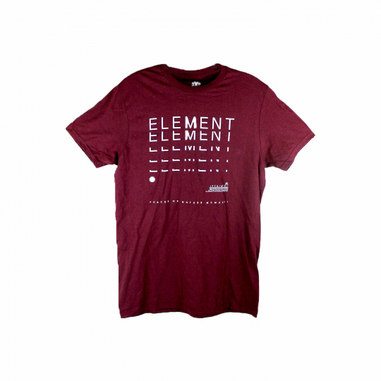 Element Skateboard T-Shirt Shutter Short Sleeve Burgundy