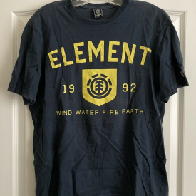 Element Skateboarding Earth Wind Water Fire 1992 T-Shirt Navy Blue Men’s Large
