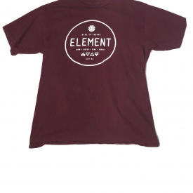 Element Skateboarding Wind Fire Earth T-shirt Medium Burgandy