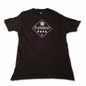 Element Skateboards Mens L Black T-Shirt Graphic Front Regular Fit Tee Large