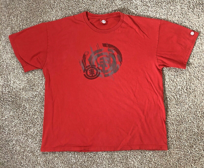 Element Skateboards T Shirt Bam Margera Y2K Red Earth Wind Fire Adult X Large