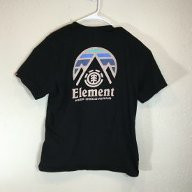 Element T Shirt Mens Large Skateboarding Black Short Sleeve Graphic Regular Fit