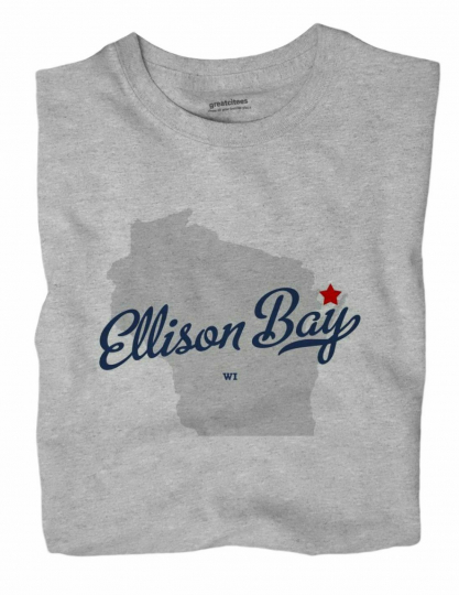 Ellison Bay Wisconsin WI T-Shirt MAP