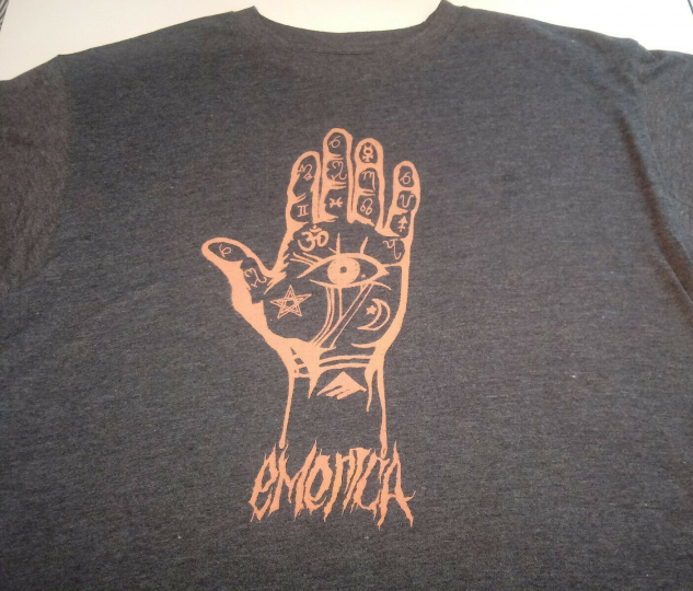 Emerica Skateboarding Co Medium Occult Hand Print Logo T Shirt DC