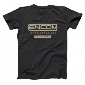 Encom International  Retro Geek Tron Comic Computer Black Basic Men’s T-Shirt