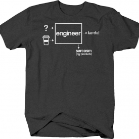 Engineer coffee sarcasm funny job occupation design develop T-shirt