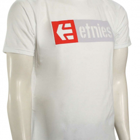 Etnies New Box T-Shirt – White / Grey / Red – New