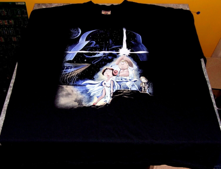 Family Guy Star Wars Mashup T-Shirt XL Extra Large Classic Movie Poster Spoof