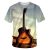 Fashion New Women Men 3D T-Shirt Popular Music Guitar Print Short Sleeve Top Tee