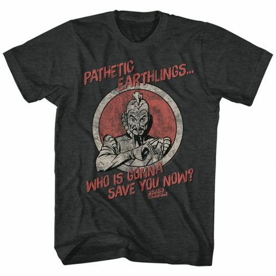 Flash Gordon Pathetic Earthlings Black Heather T-Shirt