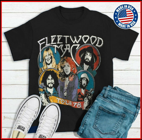Fleetwood Mac 1978 Tour T-shirt S-XXL Cotton Concert Band 1970s B