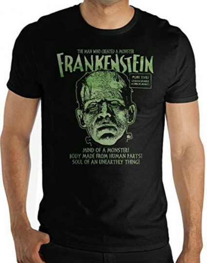Frankenstein Classic Monsters Movie Mens Black T-Shirt S-3XL Free Ship