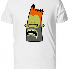 Funny Angry Zombie Cartoon Men’s Tee -Image by Shutterstock