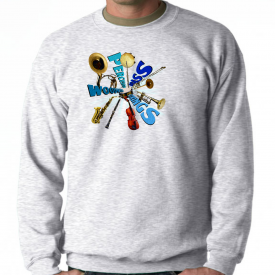 Gildan Crewneck Sweatshirt Music Marching Band Percussion Instruments