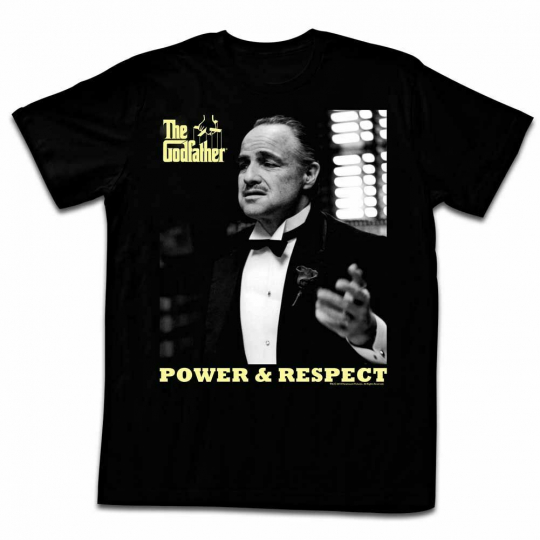 Godfather Power And Respect Black Adult T-Shirt