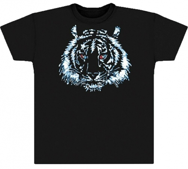 Grateful Dead Jerry Garcia Tiger w/ Lighting Bolt Eyes on a Black T Shirt S-2XL
