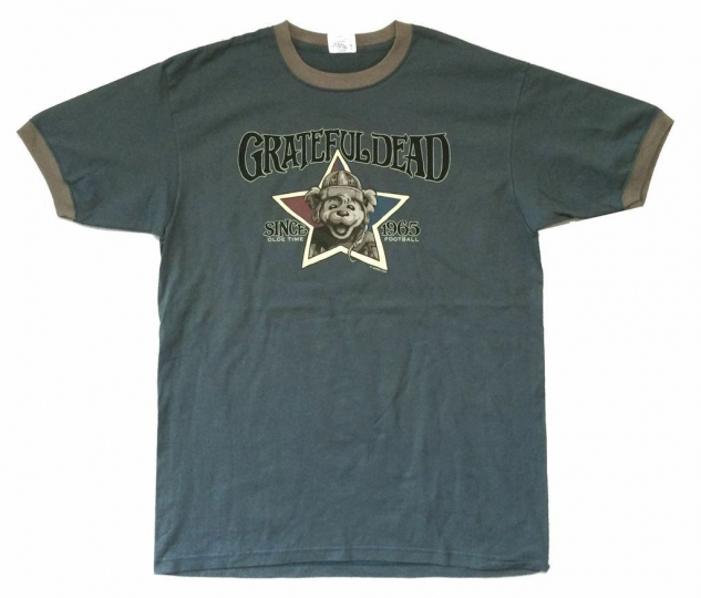 Grateful Dead Olde Time Football Bear Est 1965 Blue Ringer Shirt New Official