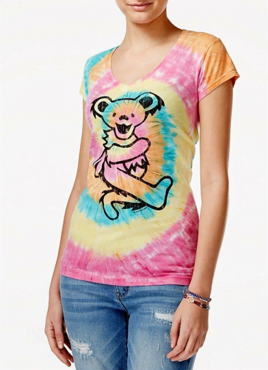 Grateful Dead T-Shirt Dancing Bear rock Girls Tee Top Official L NWT