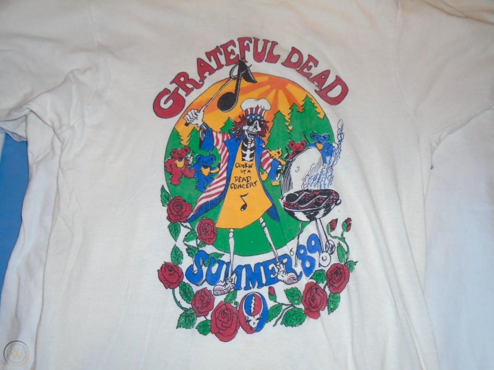 Grateful Dead Vintage Concert Shirt Summer Tour 1989 Men Tee Shirt Size S-6XL