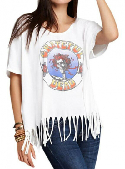 Grateful Dead fringe T shirt by Chaser Brand. 60's 70's Rock Band Hippie Vintage