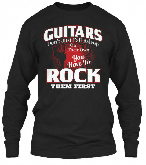 Guitars Rock To Sleep Music - Don't Just Fall Gildan Long Sleeve Tee T-Shirt