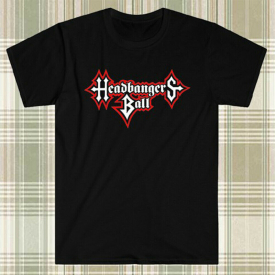 HEADBANGERS BALL TV Rock Show Logo Men’s Black T-Shirt S to 3XL