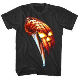 Halloween Horror Movie Poster Pumpkin Knife Men’s T Shirt Michael Myers Mask Top