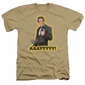 Happy Days TV Show Fonz AAAYYYYY! Licensed Heather T-Shirt All Sizes