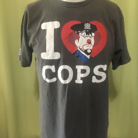 I Love Cops Real Skateboards Roll Forever Men’s Gray T Shirt Medium
