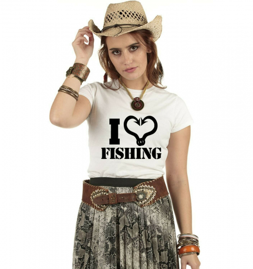 I Love Fishing Shirt for Women Men Unisex Sports Short Sleeve Hunting S M L XL 2