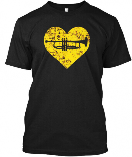 I Love Trumpet Heart Funny Marching Band Jazz Gift Hanes Tagless Tee T-Shirt