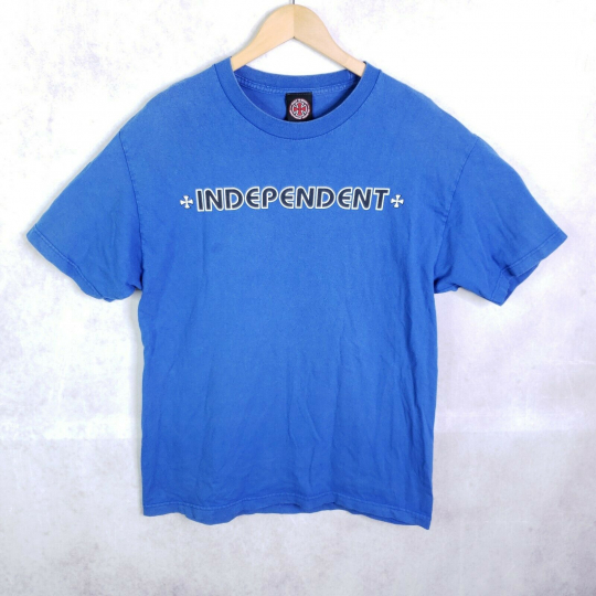 Independent Truck Co. Men's Large Graphic Skate T-Shirt, Blue Tee Skateboard